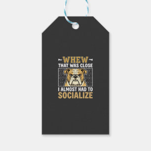 Etiqueta Para Presente Bulldog Engraçado Socializar Cachorro