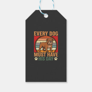 Etiqueta Para Presente Bulldog Engraçado Todo Cachorro Deve Ter Seu Dia