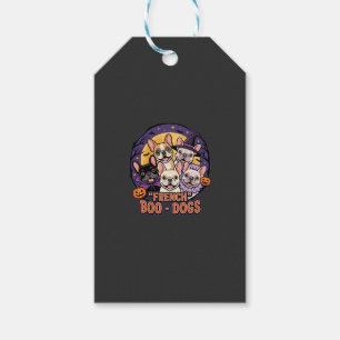 Etiqueta Para Presente Bulldog Francês Boo de Halloween Cachorros Vetor