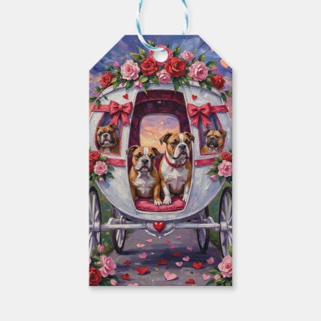 Etiqueta Para Presente Bulldog Valentine's Day (Frente)