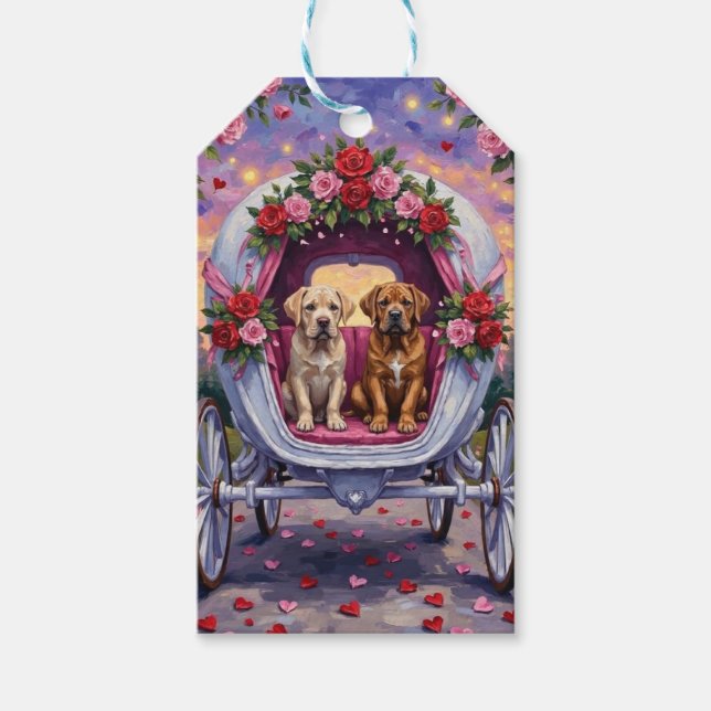 Etiqueta Para Presente Bullmastiff Dog Valentine's Day  (Frente)