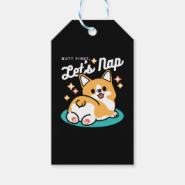 Etiqueta Para Presente Bumbum de Corgi e Víblias de Nap - Cachorro Dormin