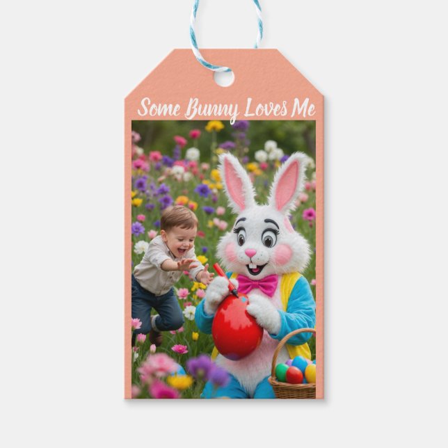 Etiqueta Para Presente Bunny and Kid photo Easter (Frente)