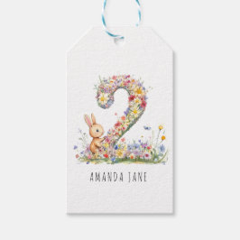 Etiqueta Para Presente Bunny Floral 2nd Birthday