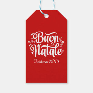 Etiqueta Para Presente Buon Natale Italiano Feliz Natal Personalizado