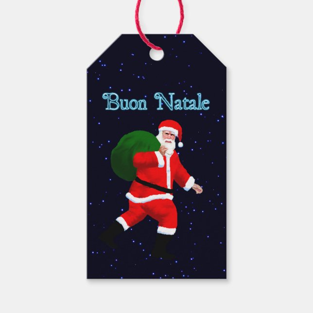 Etiqueta Para Presente Buon Natale - Papai Noel (Frente)