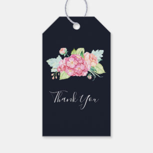 Etiqueta Para Presente Buquê De Flor De Aquarela Rosa Elegante Obrigado