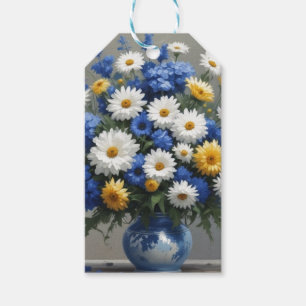 Etiqueta Para Presente Buquê de Flores Elegante Aquarela