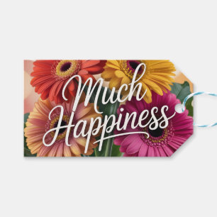 Etiqueta Para Presente Buquê de Gerbera Daisy radiante com "Muita Felicid