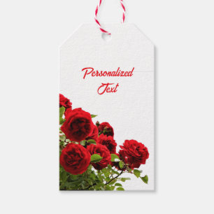Etiqueta Para Presente Buquê de Rosas Vermelhas Elegantes Monograma