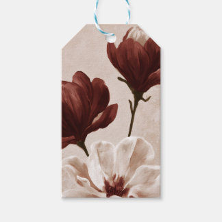 Etiqueta Para Presente Burgundy Bloom | Presente Floral Vermelho Profundo