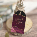 Etiqueta Para Presente Burgundy Dourado Agate Geode Obrigado<br><div class="desc">Obrigado de brilho dourado do Burgundy Agate Geode você prefere a etiqueta de presentes</div>