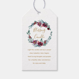 Etiqueta Para Presente Burgundy Floral Christian Bessante Oração da Vela