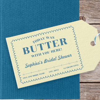 Etiqueta Para Presente Butter With You Yellow Blue Vintage Bridal Shower