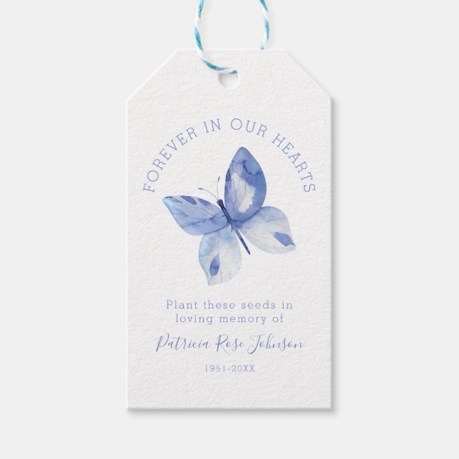 Etiqueta Para Presente Butterfly Seed Packet Memorial Funeral (Frente)
