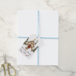 Etiqueta Para Presente Cabana de Natal Aconchegante Personalizada