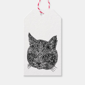 Etiqueta Para Presente Cabeça de Gato Ornamental