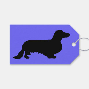 Etiqueta Para Presente Cabelo Longo Dachshund - Silhouette 1
