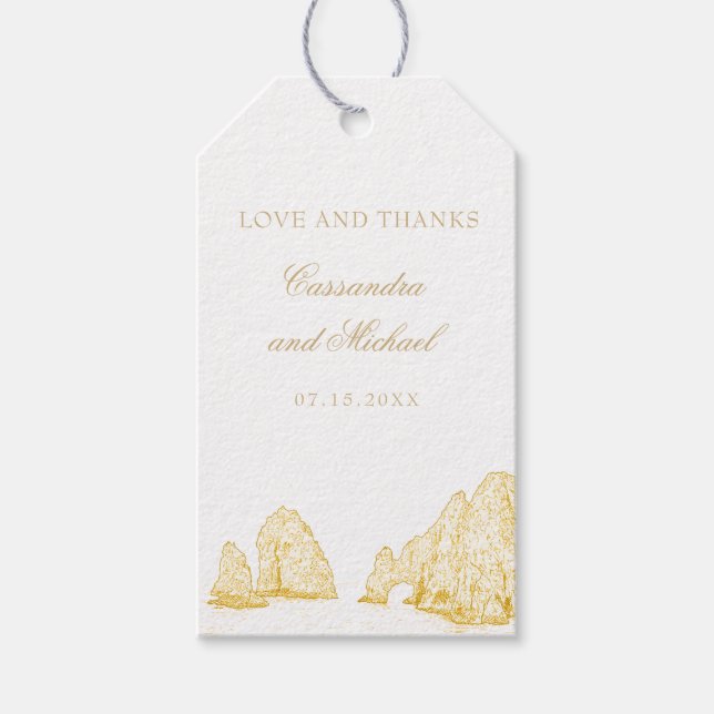 Etiqueta Para Presente Cabo San Lucas | Destination Wedding | Thank You  (Frente)