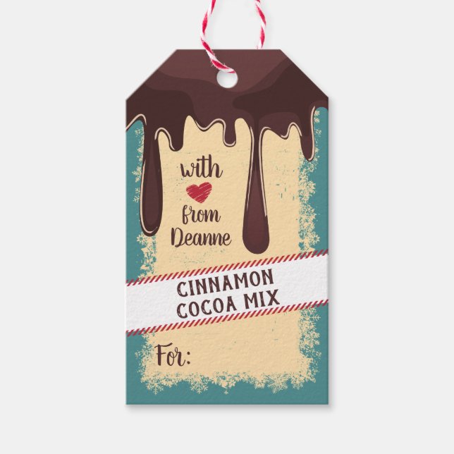 Etiqueta Para Presente Cacau misturado em um frasco de presente... (Frente)