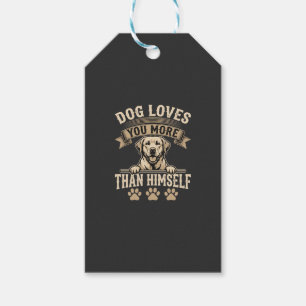Etiqueta Para Presente Cachorro Ama Você Mais Do Que a Si Mesmo Vintage