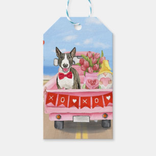 Etiqueta Para Presente Cachorro Bull Terrier Dia dos Namorados Caminhão C