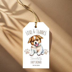 Etiqueta Para Presente Cachorro cão temido chá de fraldas obrigado a favo