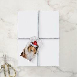 Etiqueta Para Presente Cachorro de Collie, Cuja Massa Rupa, Natal