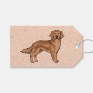 Etiqueta Para Presente Cachorro De Desenho Animado Fofo Retriever Dourado