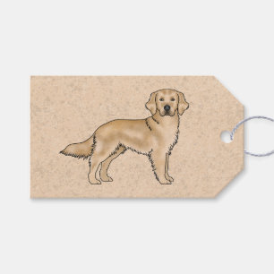 Etiqueta Para Presente Cachorro De Desenho Animado Fofo Retriever Dourado