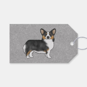 Etiqueta Para Presente Cachorro de desenho animado preto tricolor Pembrok