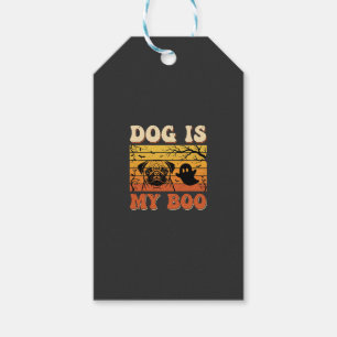 Etiqueta Para Presente Cachorro de Halloween é meu Pug Fantasma Boo Desig