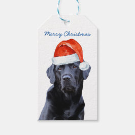 Etiqueta Para Presente Cachorro de Papais noeis Feriados de Natal Black L