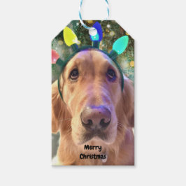 Etiqueta Para Presente Cachorro de Retriever de Ouro Personalizado Bonito