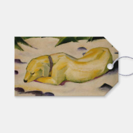 Etiqueta Para Presente Cachorro deitado na neve (por Franz Marc)