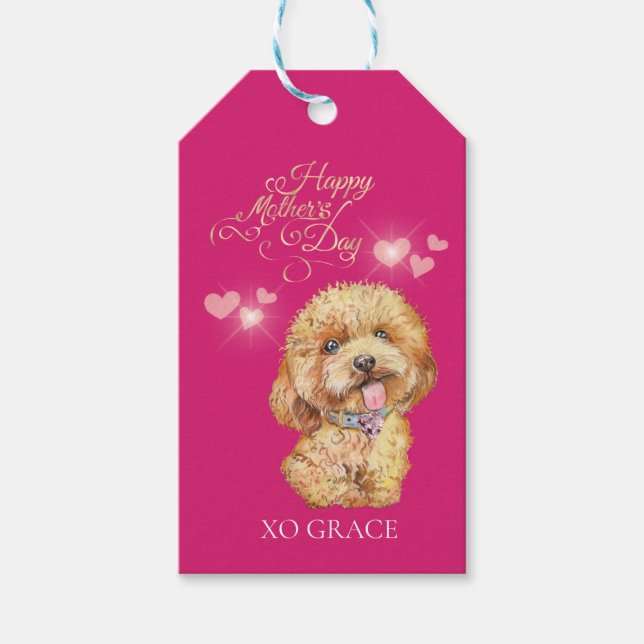 Etiqueta Para Presente Cachorro Dia de as mães (Frente)