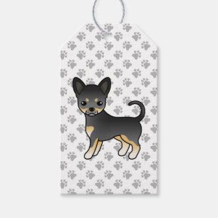 Etiqueta Para Presente Cachorro e patas Casaco Chihuahua, Pretos E Suaves
