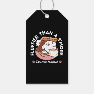Etiqueta Para Presente Cachorro Engraçado e Design de S'more – Pun para A