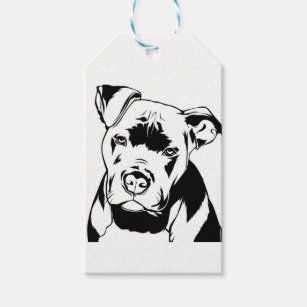 Etiqueta Para Presente Cachorro Escorregado, Pit Bull Terrier, artes esbo