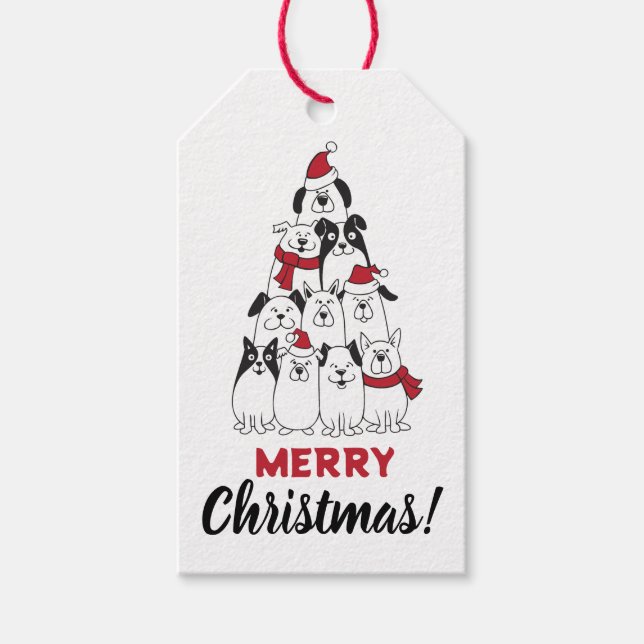 Etiqueta Para Presente Cachorro Fofo Feliz Natal (Frente)