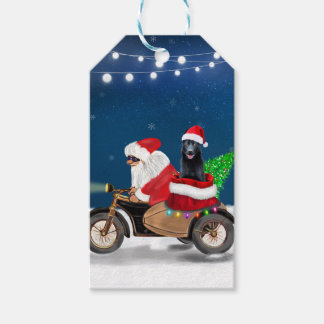 Etiqueta Para Presente Cachorro German shepherd Negro Papai Noel
