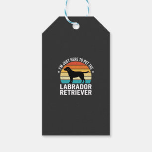 Etiqueta Para Presente Cachorro Labrador Retriever Retro Acariciando