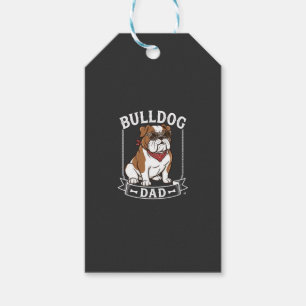 Etiqueta Para Presente Cachorro Papai Bulldog Óculos de Sol Bandana
