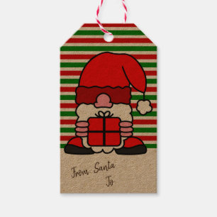 Etiqueta Para Presente Cachorro Papai Noel Nome Personalizado Kraft Paper