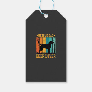 Etiqueta Para Presente Cachorro Resgate Pai Amante de Cerveja Vintage