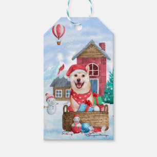 Etiqueta Para Presente Cachorro Shiba Inu Na Casa Dos Cachorros De Natal 