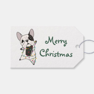 Etiqueta Para Presente Cachorros Bulldog Feliz Natal Animais De Inverno C