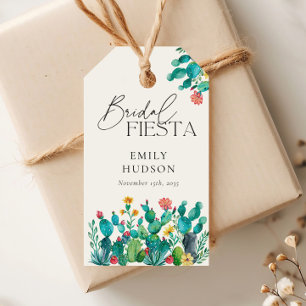 Etiqueta Para Presente Cactus Festa Mexicana de Casamento