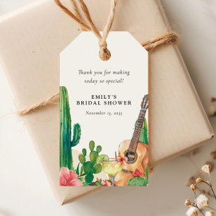 Etiqueta Para Presente Cactus Fiesta Floral Chá de Noiva