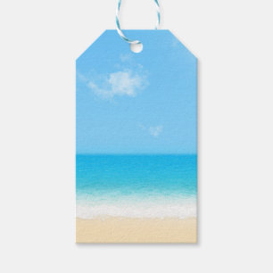 Etiqueta Para Presente Caderno de Praia de Verão Azul